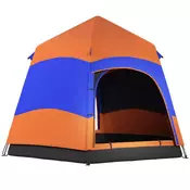 Homestar Družinski šotor Quick Up dvojni zid 275x275x170 cm oranžen