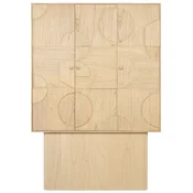 Casa Padrino luxury designer cabinet natural 130 x 45 x H. 190 cm - Solid wood shelf cabinet with 3 doors - Bedroom cabinet - Living room cabinet - Office cabinet - Luxury furniture