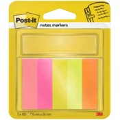 Ljepilne etikete, papir, 5x100 listica, 15x50 mm, 3M POST-IT, mješovite, 7100172770