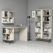 Hanah home Polica 120x78,8x60?cm Krem-Crna