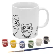 shumee Skodelica za slikanje toplih in hladnih napitkov + čopič Owl