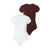 ABOUT YOU Bodi majica Ellinor bordo/bela