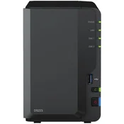 Synology DiskStation DS223, Tower, 2-bays 3.5 SATA HDD SSD, CPU 4-core 1.7 GHz, 2 GB DDR4 non-ECC, RJ-45 1GbE LAN Port, 3 x USB 3.2 Gen 1 P