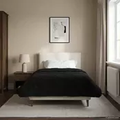 vidaXL Zimska posteljnina Črna 155 x 220 cm Mikrofibra in Teddy flis