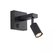 Moderna črna stenska svetilka z USB-C nagibna - Rex