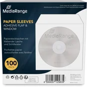 MediaRange Etui za cd papirnat 1/100 bel z oknom mediarange