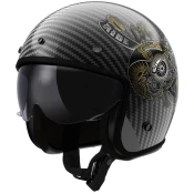 Otvorena motociklisticka kaciga LS2 OF601 Bob II Carbon Custom crna sjajna