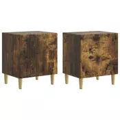 vidaXL Nočna omarica 2 pcs Dimljen hrast 43 x 34,5 x 50 cm