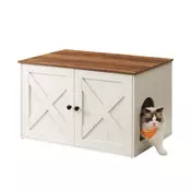Songmics omara za mačje stranišče 80x53x50 cm rjava