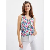 Pink and blue womens floral blouse ORSAY
