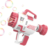 Pištolj za mjehurice od sapunice  Bubble Machine s 49 pucackih rupa - bijelo crveni