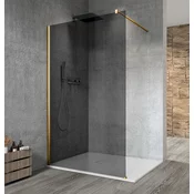 VARIO GOLD MATT Enodelna steklena plošča za prho, stenska montaža, dimljeno steklo, 1300 mm - Gelco - VARIO - 36 - Enostranski fiksni zaslon - 2000 - 1300 - 8 - 14