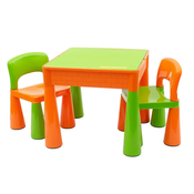 NEW BABY Otroška miza in dva stola oranžne barve