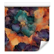 Oranžna in bordo tapeta za dnevno sobo in spalnico 50x1000 cm