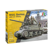Model Kit tank 6568 - M4A1 Sherman z ameriško pehoto (1:35)