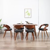 VIDAXL jedilni stol (ukrivljen les in blago), 6 kosov
