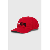 Pamucna kapa sa šiltom Diesel boja: crvena, s aplikacijom