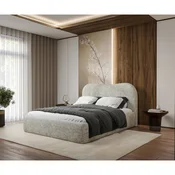 MID.YOU OBLAZINJENA POSTELJA 180 cm x 200 cm , les, tekstil, leseni material naravne barve