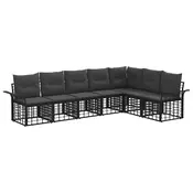 Set vanjskih sofa 7 pcs Crna i tamno siva Poliester