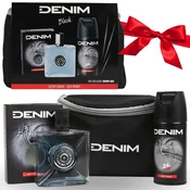sarcia.eu DENIM Black Moški DARILNI SET 3v1 moške kozmetike ZA DARILO - voda po britju, deodorant + KOZMETIČNA TORBICA