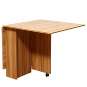 HOMCOM Zložljiva jedilna miza, naravni les, 140x80x74cm