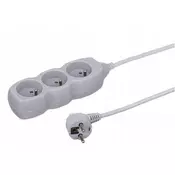 shumee Podaljševalni kabel, 3 vtičnice, bel, 1,5 m, 250 V, 16 A, 3 x 1 mm2