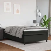 Greatstore Box spring posteljni okvir črn 120x200 cm umetno usnje