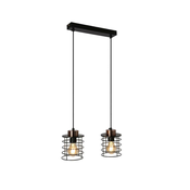 Glob Pendant Lamp Black+Golden 2X40W E27 Black Lampshade