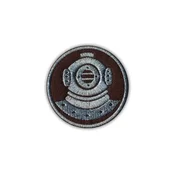 shumee Našitek Diver (rjavo-srebrn) - Samolepilna podlaga - Vezen našitek/značka/emblem