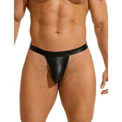 SuperLove Sexy Faux Leather Jockstrap 255 Black L