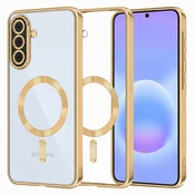 Ovitek Techsuit Luxury Crystal MagSafe za Samsung Galaxy A57 - zlat
