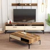 Hanah Home Set TV Komoda i klub sto Orah