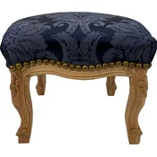 Casa Padrino baroque footstool royal blue pattern/natural - Handmade antique style stool with elegant pattern - Living room furniture in baroque style - Baroque furniture
