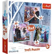 Trefl 3 in 1 Puzzle - 20, 36, 50 delov - Disney Frozen II - 1 k.