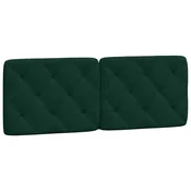 Vidaxl Blazina za vzglavje temno zelena 120 cm žamet