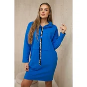 Dress with tie purple-blue