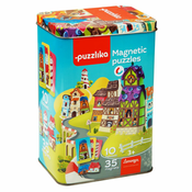 Puzzlika 13470 Magnetne hišice - magnetna igra iz 35 kosov in 10 predlog