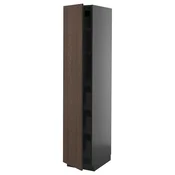 METOD / KNIVSHULT Visoki element s ladicama, crno-siva/Sinarp smeda, 40x60x200 cm