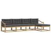 Set vanjskih sofa s jastukom 4 pcs Bijela i antracit Poliester