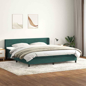 vidaXL vidaXL Box spring postelja z vzmetnico temno zelena 180x220 cm žamet, (21791001)