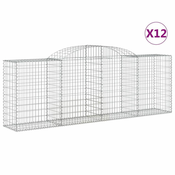 Lučne gabionske košare 12kom 300x50x100/120cm pocinčano željezo