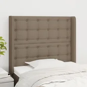 Vidaxl Vzglavje z ušesi taupe 103x16x118/128 cm blago