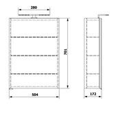 RIWA ogledalna omarica z LED lučjo, 50x70x17cm, Borovinasta rustikalna - Rjava - 50x70x17 cm - Sapho - RIWA CABINET WITH MIRROR - 24 - MDF/laminat - 500 - 700 - 170 - IP44 - 457 - 6 - LED - 14