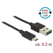Delock kabel EASY-USB 2.0 tip A moški > EASY-USB 2.0 tip Micro-B moški črn 0,2 m