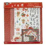 Komplet za božično scrapbooking v rdeči barvi
