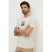 Pamučna majica Calvin Klein za muškarce, boja: bež, s aplikacijom, K10K113107