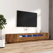 3-dijelni set TV ormarica LED boja dimljenog hrasta drveni