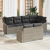 Sjedeća garnitura za vrt 7 kom. Svijetlo siva poliratan Svjetlosiva 233,5 x 123,5 x 85 cm