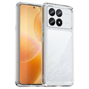 Hibriden ovitek Frame Shield za Xiaomi Poco F6 Pro - prozoren