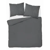 Detexpol Satenasta posteljnina 160x200 gladka črtasta premium temno siva